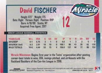 2017 Grandstand Fort Myers Miracle #NNO David Fischer Back