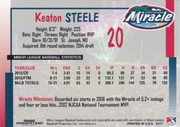 2017 Grandstand Fort Myers Miracle #NNO Keaton Steele Back