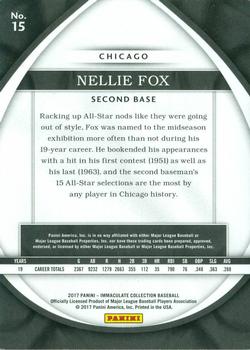 2017 Panini Immaculate Collection #15 Nellie Fox Back