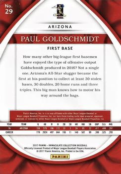 2017 Panini Immaculate Collection #29 Paul Goldschmidt Back