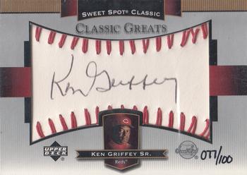 2003 Upper Deck Sweet Spot Classic - Autographs Black Ink #CG-KG Ken Griffey Sr. Front