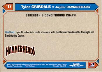 2017 Grandstand Jupiter Hammerheads #NNO Tyler Grisdale Back