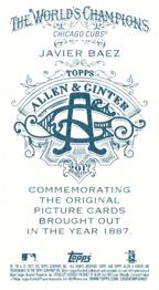 2017 Topps Allen & Ginter - Mini No Card Number #NNO Javier Baez Back