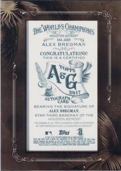 2017 Topps Allen & Ginter - Mini Framed Baseball Autographs #MA-ABR Alex Bregman Back
