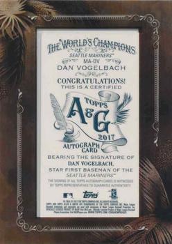 2017 Topps Allen & Ginter - Mini Framed Baseball Autographs #MA-DV Dan Vogelbach Back