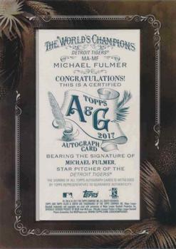 2017 Topps Allen & Ginter - Mini Framed Baseball Autographs #MA-MF Michael Fulmer Back