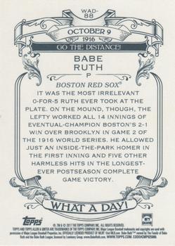 2017 Topps Allen & Ginter - What a Day! #WAD-88 Babe Ruth Back