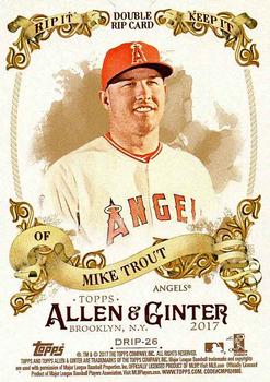 2017 Topps Allen & Ginter - Double Rip Cards #DRIP-26 Mike Trout / Kris Bryant Back