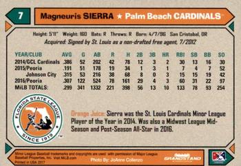 2017 Grandstand Florida State League Top Prospects #NNO Magneuris Sierra Back