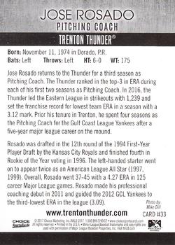 2017 Choice Trenton Thunder #33 Jose Rosado Back