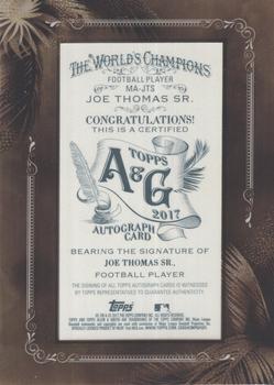 2017 Topps Allen & Ginter - Mini Framed Non-Baseball Autographs #MA-JTS Joe Thomas Sr. Back