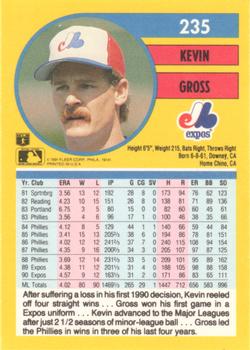 1991 Fleer #235 Kevin Gross Back
