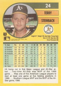 1991 Fleer #24 Terry Steinbach Back