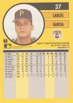 1991 Fleer #37 Carlos Garcia Back