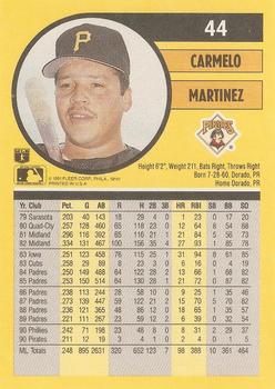 1991 Fleer #44 Carmelo Martinez Back