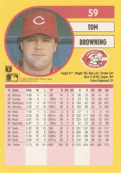 1991 Fleer #59 Tom Browning Back