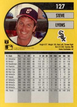 1991 Fleer #127 Steve Lyons Back