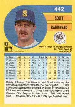 1991 Fleer #442 Scott Bankhead Back