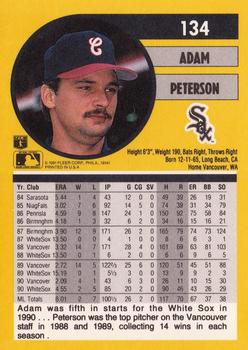 1991 Fleer #134 Adam Peterson Back