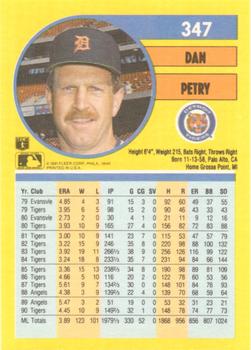 1991 Fleer #347 Dan Petry Back