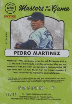 2017 Donruss Optic - Masters of the Game Red #MG8 Pedro Martinez Back