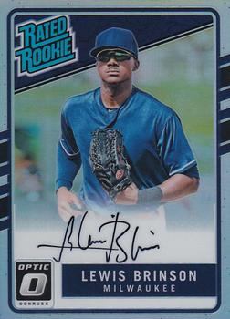 2017 Donruss Optic - Rated Rookies Signatures Holo #RRS-LB Lewis Brinson Front