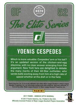 2017 Donruss Optic - The Elite Series #ES19 Yoenis Cespedes Back