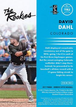 2017 Donruss Optic - The Rookies #TR2 David Dahl Back