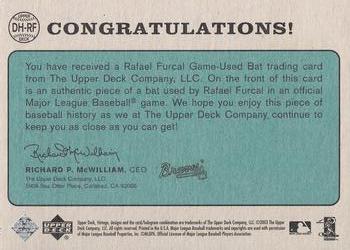 2003 Upper Deck Vintage - Dropping the Hammer #DH-RF Rafael Furcal Back