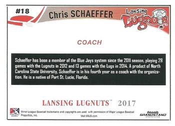 2017 Grandstand Lansing Lugnuts #NNO Chris Schaeffer Back