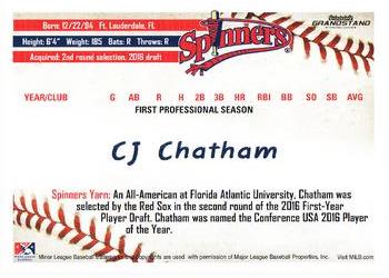 2016 Grandstand Lowell Spinners Update #NNO C.J. Chatham Back