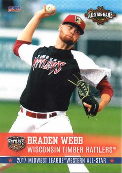 2017 Choice Midwest League All-Stars #65 Braden Webb Front