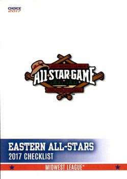 2017 Choice Midwest League All-Stars #NNO Eastern All Stars Checklist Front