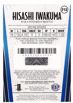 2017 Honus Bonus Fantasy Baseball #213 Hisashi Iwakuma Back