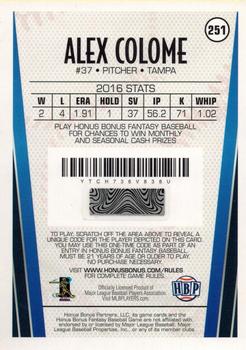 2017 Honus Bonus Fantasy Baseball - Silver Foil #251 Alex Colome Back