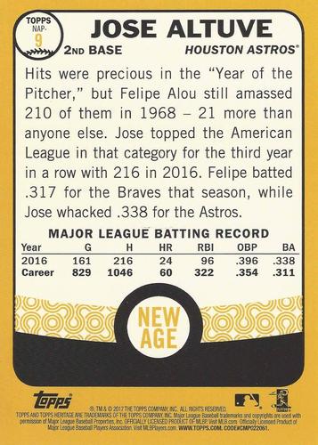 2017 Topps Heritage New Age Performers 5x7 #NAP-9 Jose Altuve Back