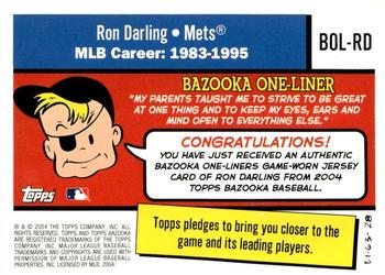 2004 Bazooka - Bazooka One-Liners Relics #BOL-RD Ron Darling Back