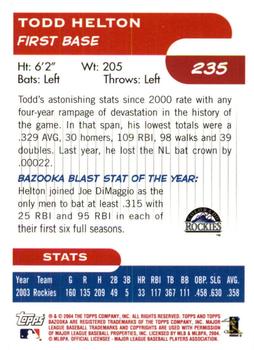 2004 Bazooka - Red Chunks #235 Todd Helton Back