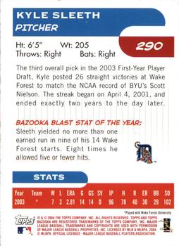 2004 Bazooka - Red Chunks #290 Kyle Sleeth Back