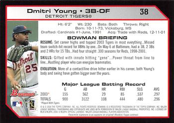 2004 Bowman - 1st Edition #38 Dmitri Young Back