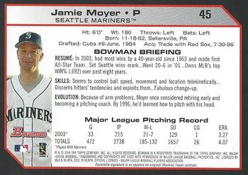 2004 Bowman - 1st Edition #45 Jamie Moyer Back