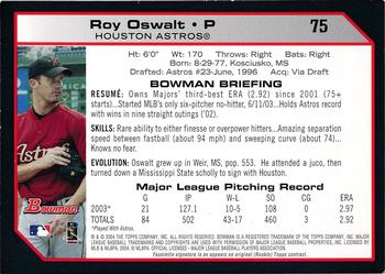 2004 Bowman - 1st Edition #75 Roy Oswalt Back