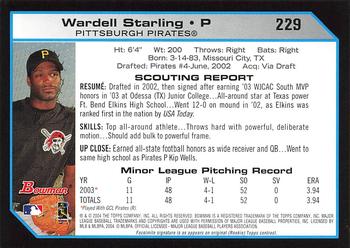 2004 Bowman - 1st Edition #229 Wardell Starling Back