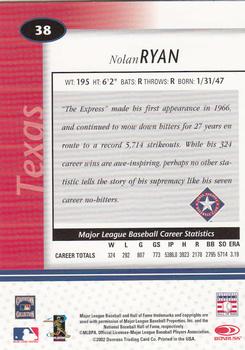 2002 Leaf Certified #38 Nolan Ryan Back