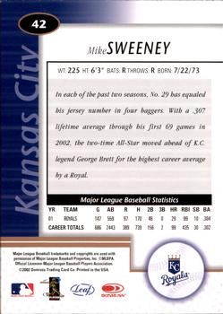 2002 Leaf Certified #42 Mike Sweeney Back