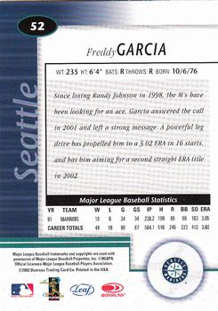 2002 Leaf Certified #52 Freddy Garcia Back