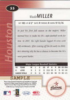 2002 Leaf Certified #55 Wade Miller Back