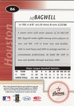 2002 Leaf Certified #86 Jeff Bagwell Back