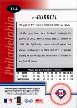 2002 Leaf Certified #114 Pat Burrell Back