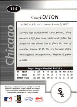 2002 Leaf Certified #115 Kenny Lofton Back